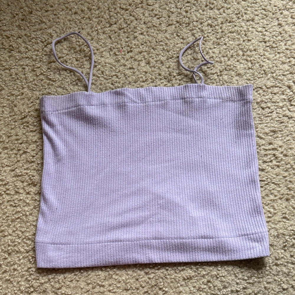 American Eagle Outfitters Lilac Ribbed Tank Top
